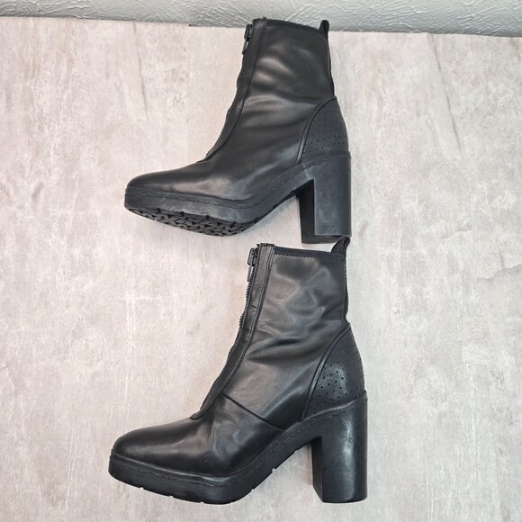 Alexander Wang Grunge Boots 5.5 Black Leather Edgy Chunky Platform Moto Booties - Picture 6 of 10